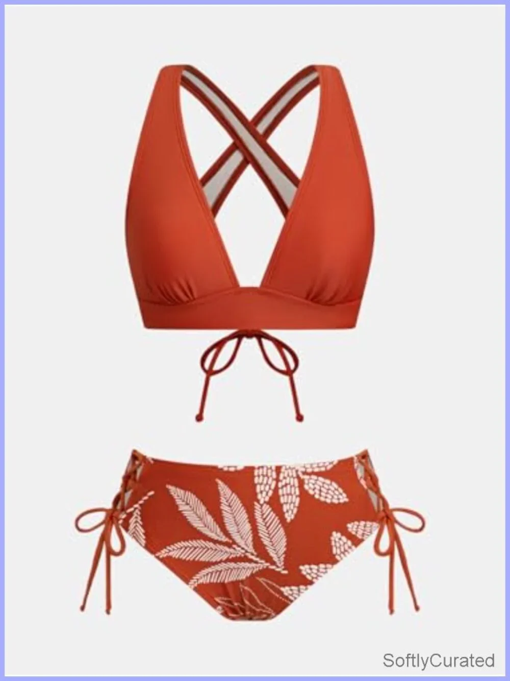 CUPSHE Bikini Set for Women Two Piece Swimsuit V Neck Triangle Top Wide Straps